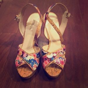 Guess floral platform heels - worn only once